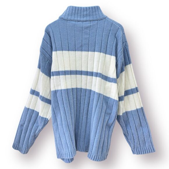 Y2K South Pole Mock Neck Sweater Men’s XL Baby Blue Hip Hop Streetwear Gorpcore - Picture 4 of 10